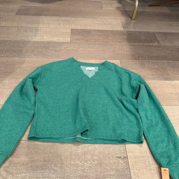 COLSIE JUNIOR WOMENS CROPPED SWEATSHIRT NEW SIZE XS GREEN - Picture 2 of 8